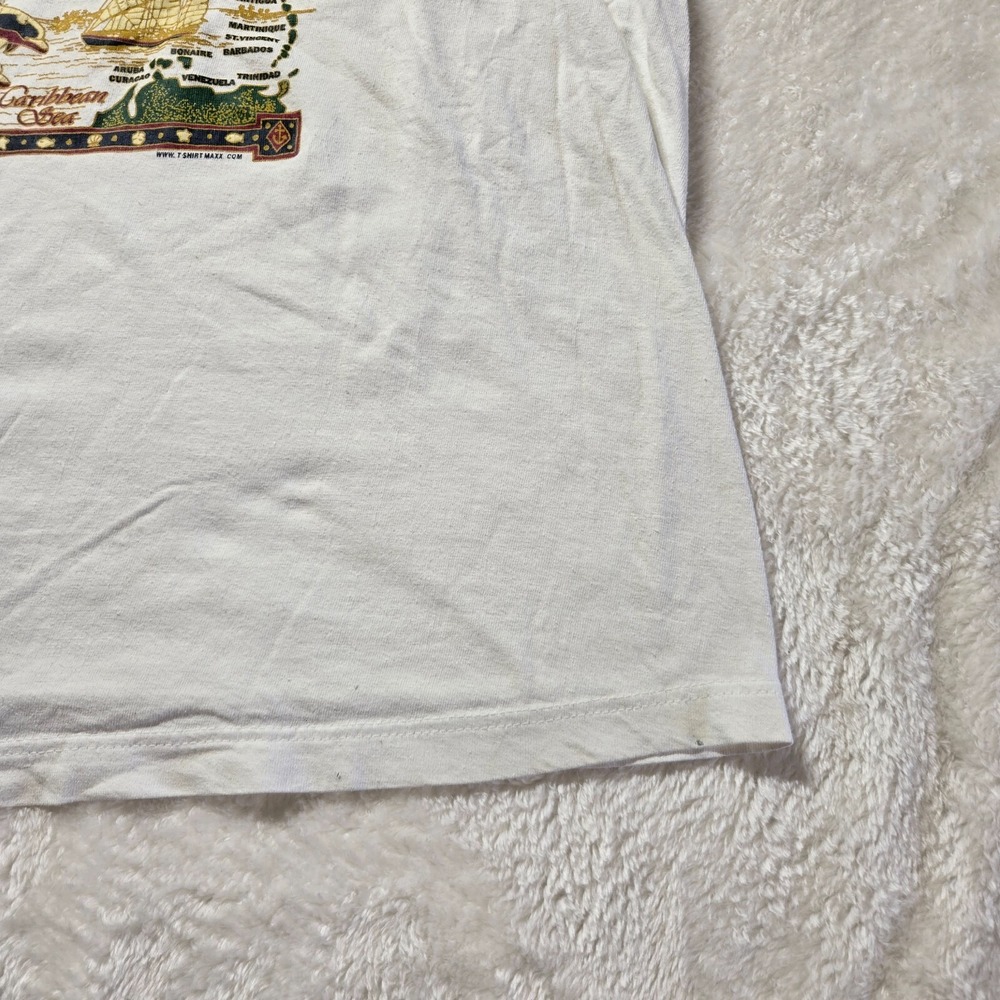 Vintage Totola Bay Shirt Mens Large‎ White British Virgin Island Destination 90s - Picture 3 of 7